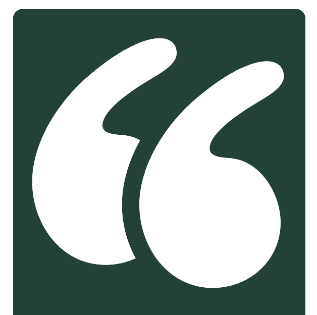 Decorative quotation mark icon accompanying client testimonials for Carbondale Animal Hospital 
